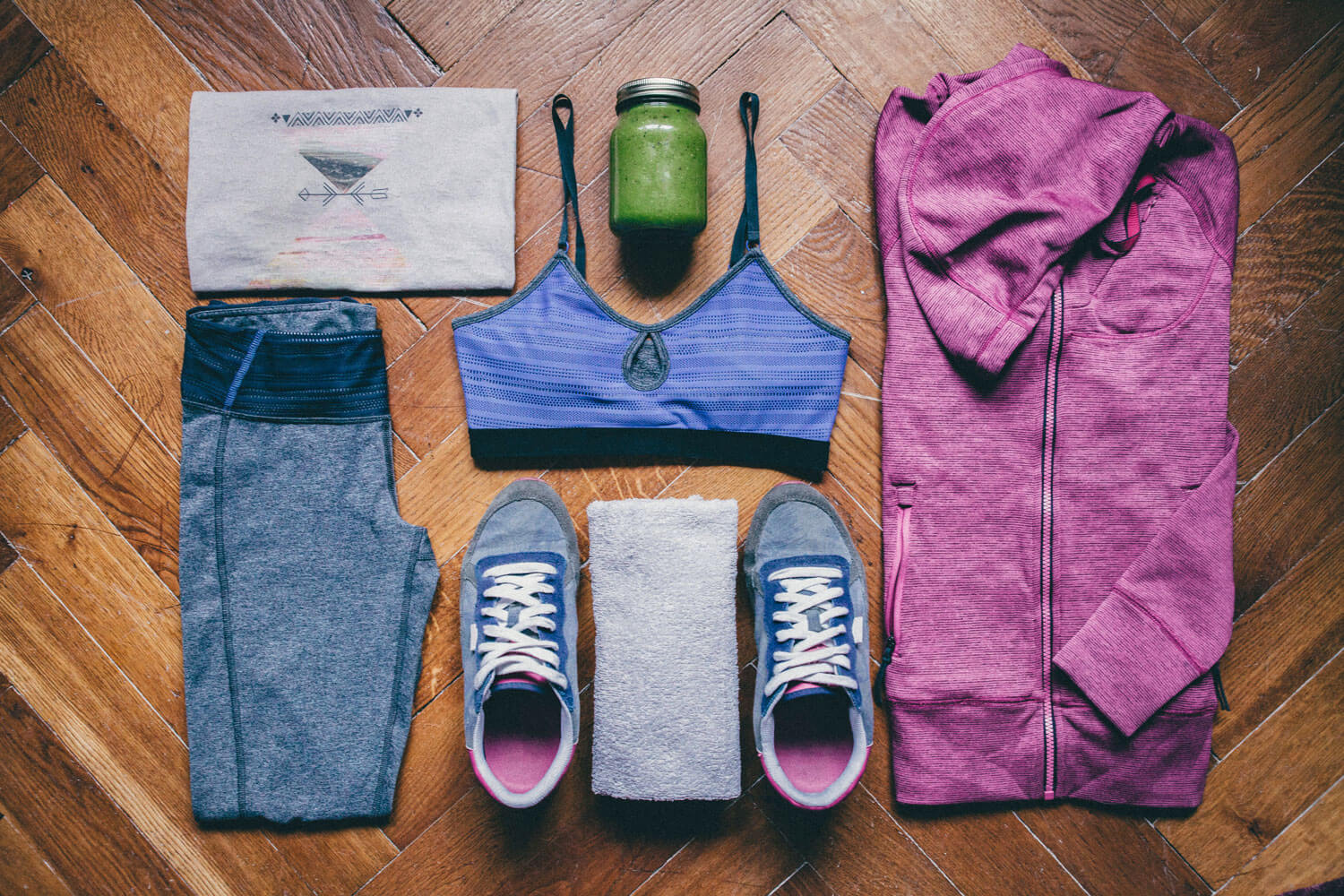 fitness clothes laid out